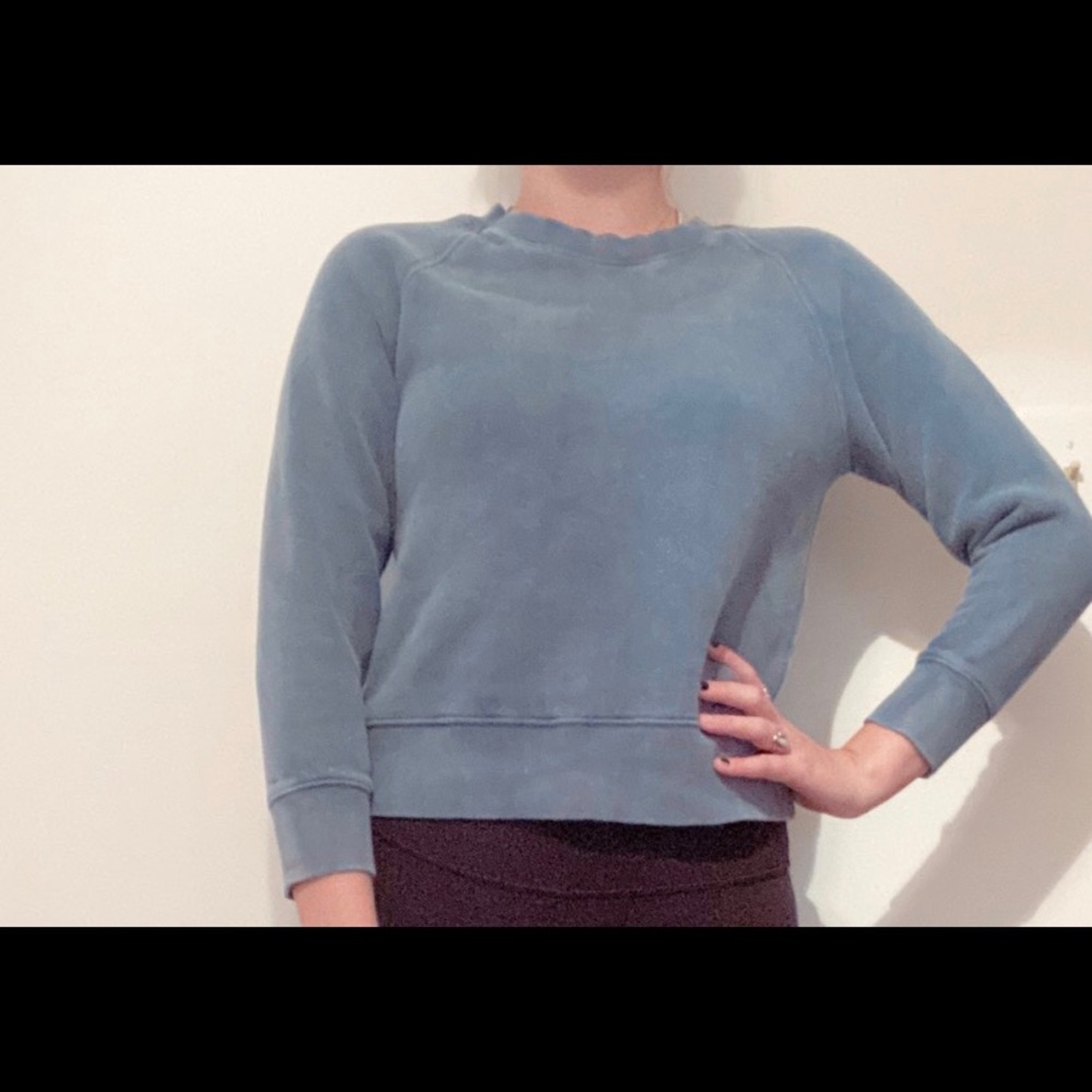 Free people intimately blue crew neck sweatshirt